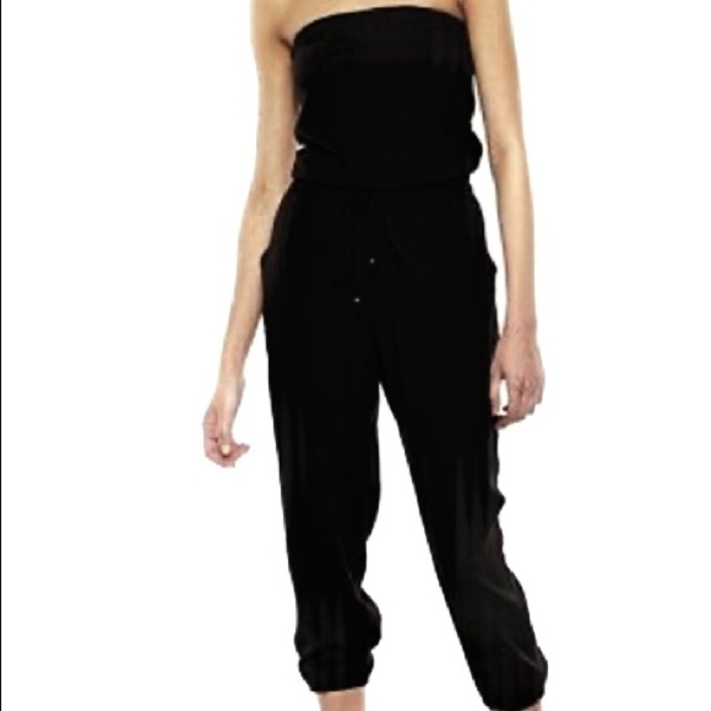 Black strapless jumpsuit